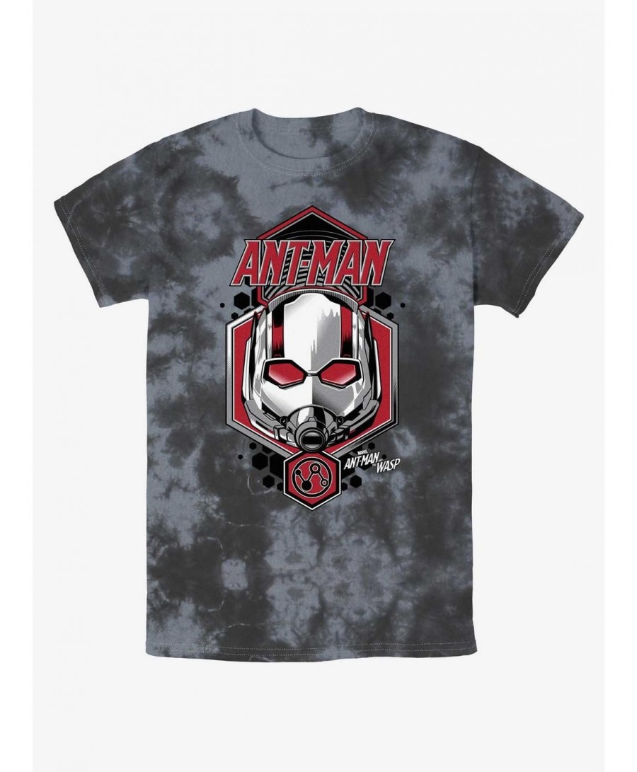 Huge Discount Marvel Ant-Man and the Wasp: Quantumania Ant-Man Shield Tie-Dye T-Shirt $12.69 T-Shirts