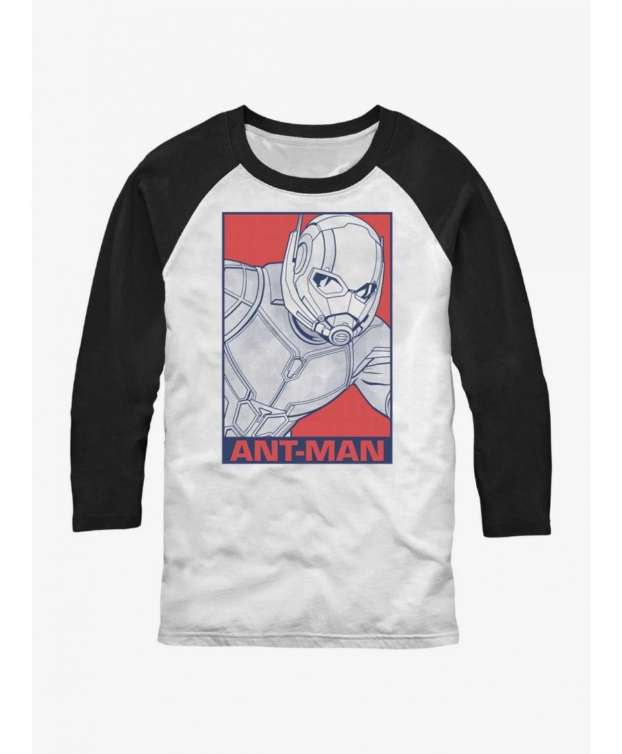 Hot Sale Marvel Ant-Man Pop Art Ant-Man Poster Raglan T-Shirt $13.29 T-Shirts