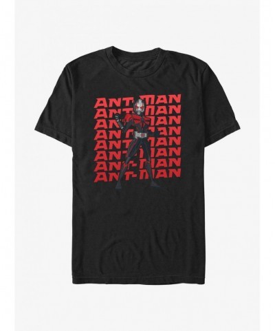 Best Deal Marvel Ant-Man and the Wasp: Quantumania Ant-Man Text Wall Extra Soft T-Shirt $14.95 T-Shirts
