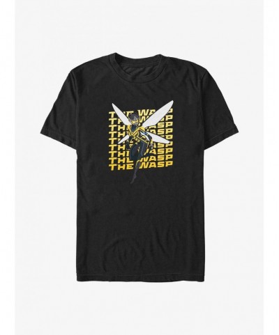 Fashion Marvel Ant-Man and the Wasp: Quantumania Wasp Text Wall Big & Tall T-Shirt $12.56 T-Shirts