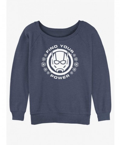 Value Item Marvel Ant-Man and the Wasp: Quantumania Find Your Power Badge Slouchy Sweatshirt $15.13 Sweatshirts
