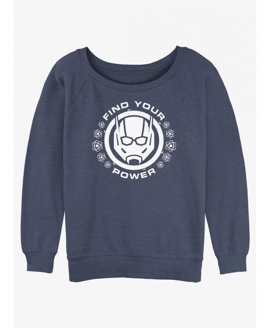 Value Item Marvel Ant-Man and the Wasp: Quantumania Find Your Power Badge Slouchy Sweatshirt $15.13 Sweatshirts