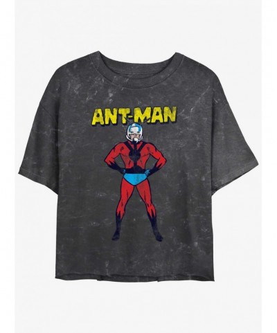 Cheap Sale Marvel Ant-Man Big Ant Mineral Wash Girls Crop T-Shirt $9.83 T-Shirts