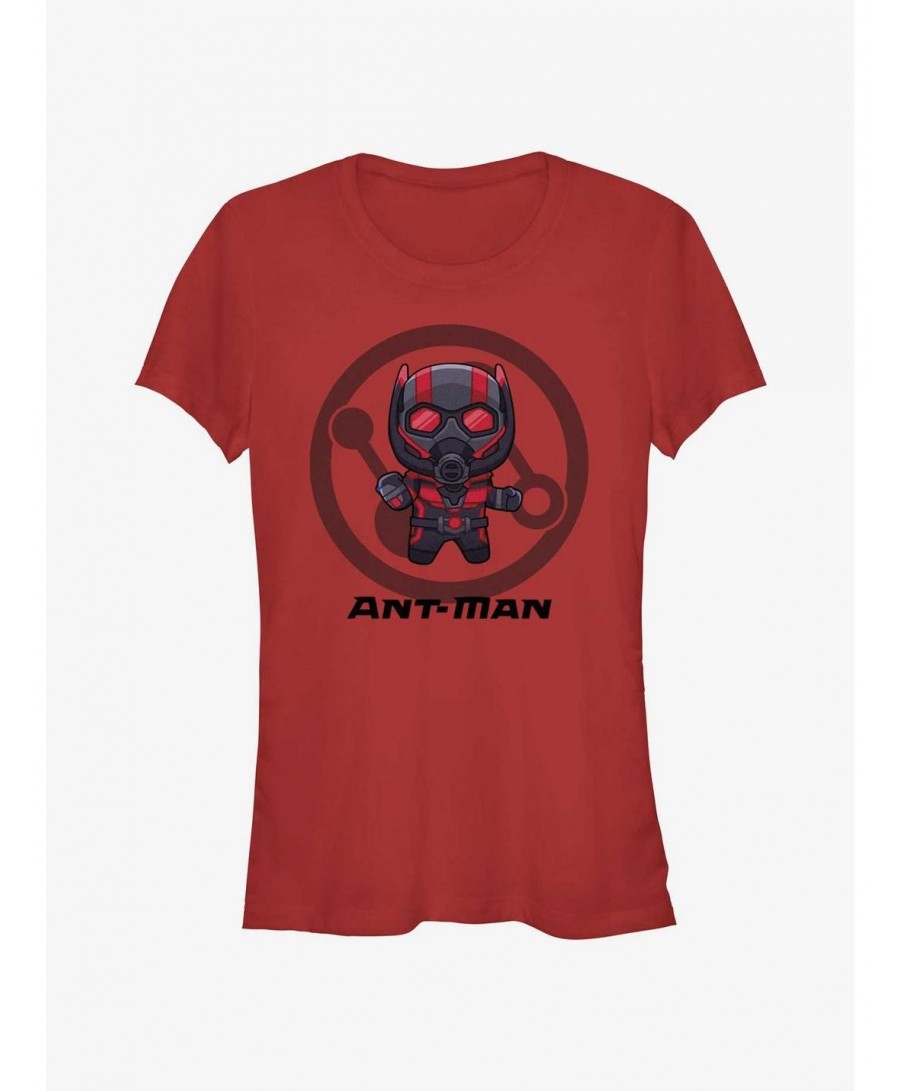 Discount Sale Marvel Ant-Man and the Wasp: Quantumania Chibi Ant-Man Badge Girls T-Shirt $8.72 T-Shirts