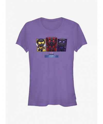Crazy Deals Marvel Ant-Man and the Wasp: Quantumania Chibi Heroes Ant-Man, The Wasp, & Cassie Girls T-Shirt $11.21 T-Shirts