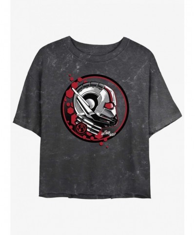 Seasonal Sale Marvel Ant-Man and the Wasp: Quantumania Ant Stamp Mineral Wash Girls Crop T-Shirt $13.58 T-Shirts