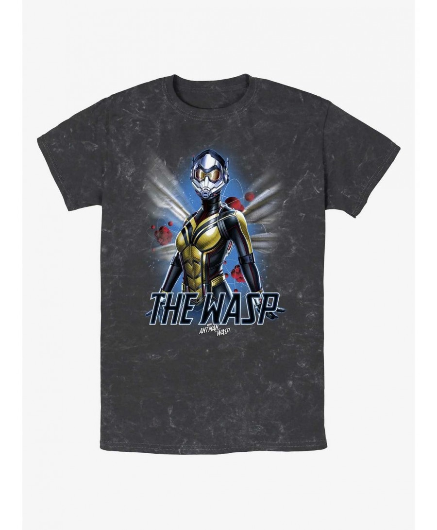 Pre-sale Marvel Ant-Man and the Wasp: Quantumania The Wasp Atom Mineral Wash T-Shirt $9.07 T-Shirts