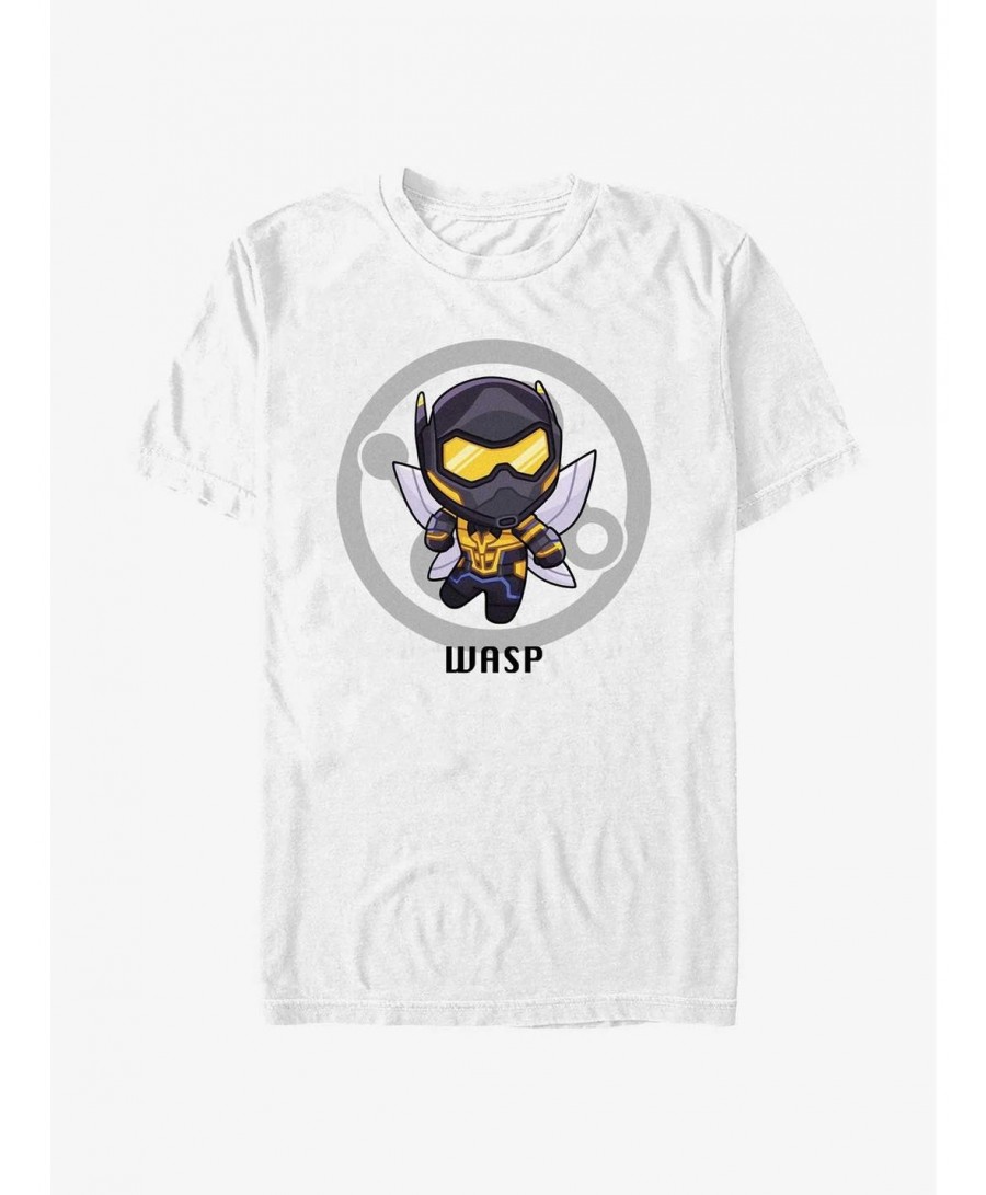 Flash Sale Marvel Ant-Man and the Wasp: Quantumania Chibi Wasp Badge T-Shirt $8.13 T-Shirts