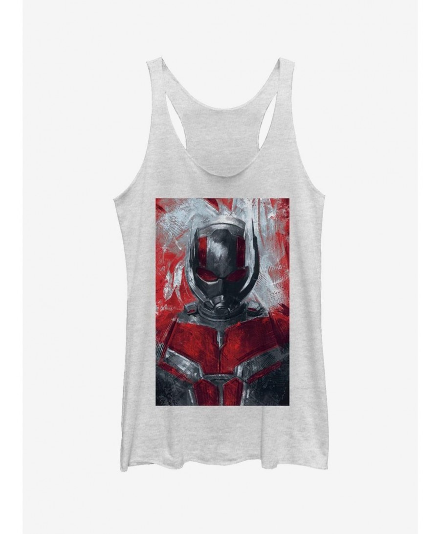 Low Price Marvel Avengers: Endgame Ant-Man Painted Girls White Heathered Tank Top $11.66 Tops