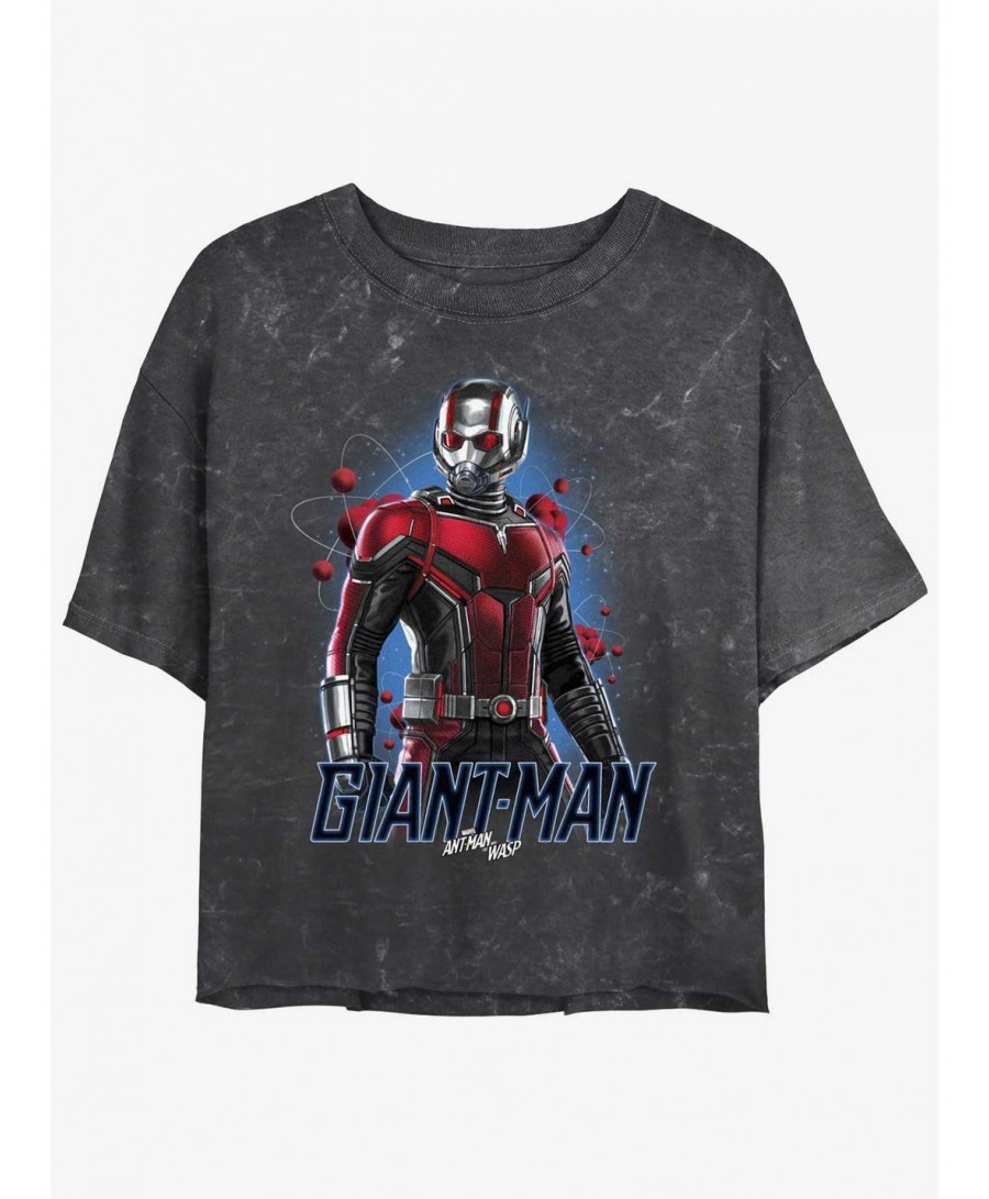 Festival Price Marvel Ant-Man and the Wasp: Quantumania Giant-Man Atom Mineral Wash Girls Crop T-Shirt $10.69 T-Shirts