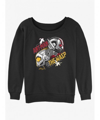 Hot Selling Marvel Ant-Man and the Wasp: Quantumania Helmets Slouchy Sweatshirt $14.39 Sweatshirts