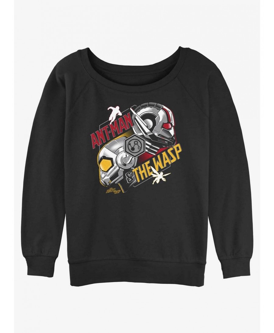 Hot Selling Marvel Ant-Man and the Wasp: Quantumania Helmets Slouchy Sweatshirt $14.39 Sweatshirts