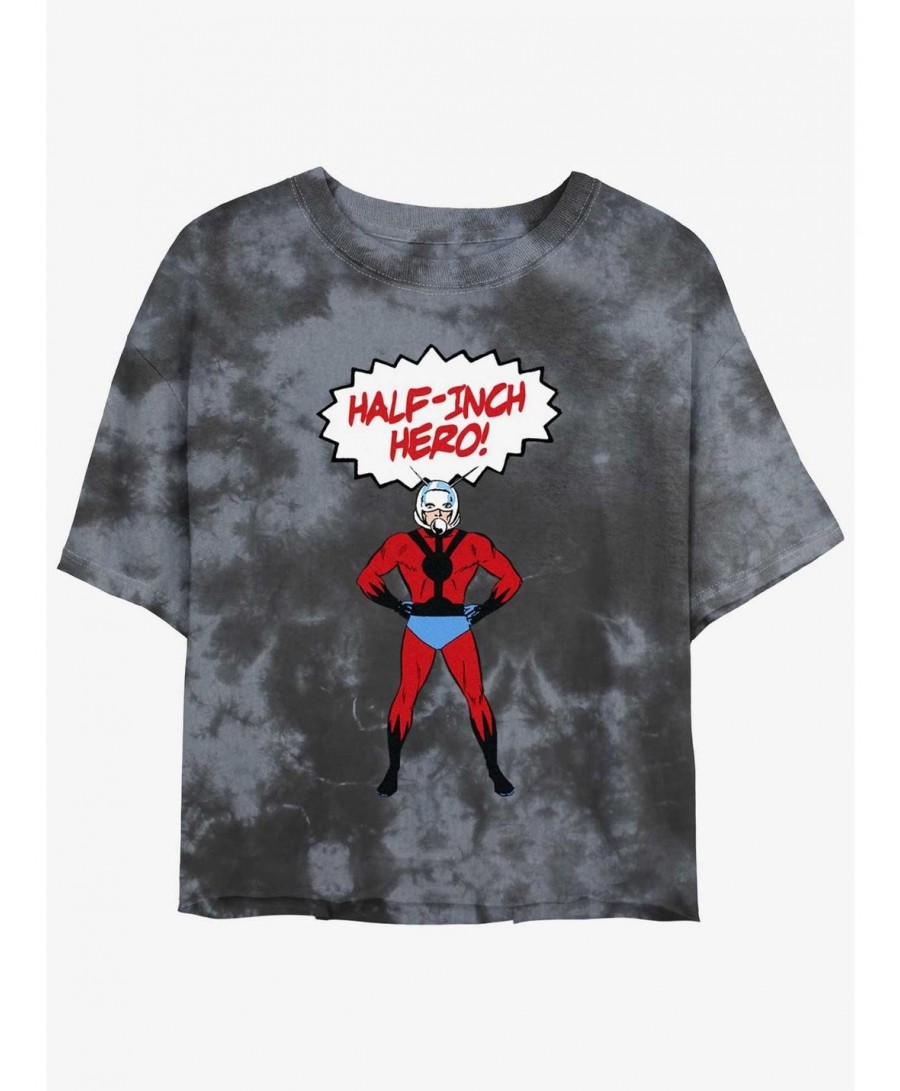 Cheap Sale Marvel Ant-Man Half-Inch Hero Tie-Dye Girls Crop T-Shirt $12.43 T-Shirts