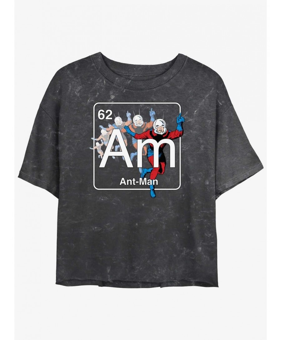 Best Deal Marvel Ant-Man Periodic Element Ant-Man Mineral Wash Girls Crop T-Shirt $9.25 T-Shirts