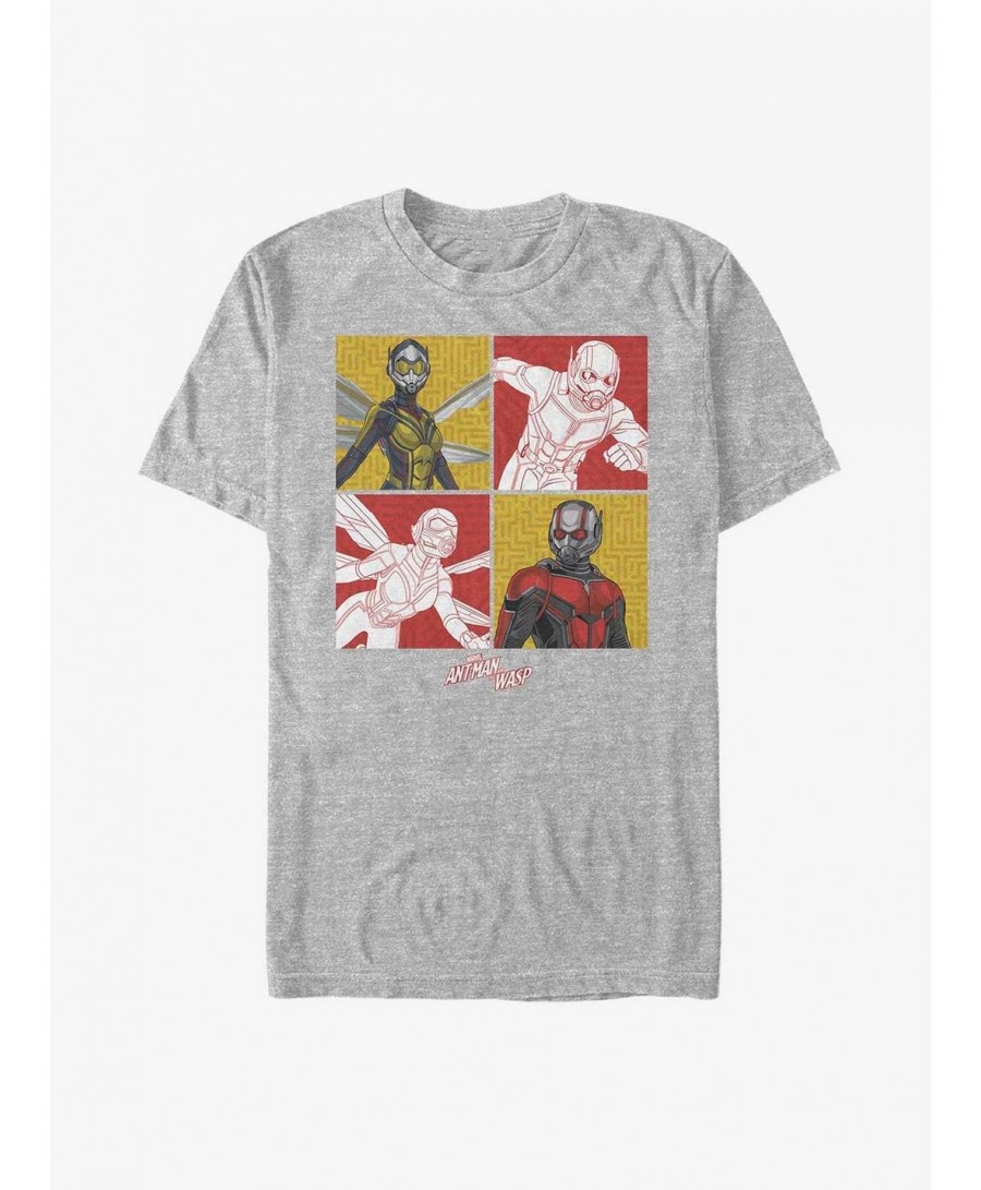 Flash Deal Marvel Ant-Man And Wasp Foursquare T-Shirt $7.41 T-Shirts