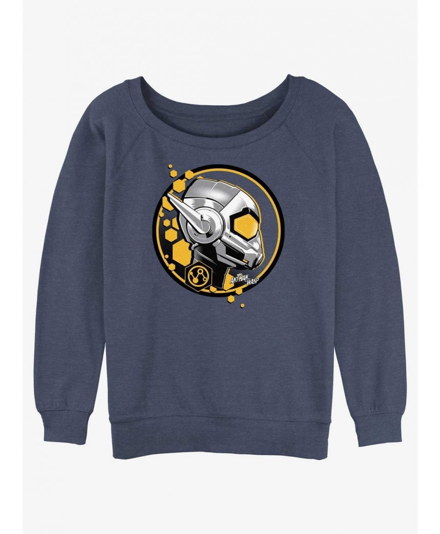 Trendy Marvel Ant-Man and the Wasp: Quantumania Wasp Stamp Slouchy Sweatshirt $14.02 Sweatshirts