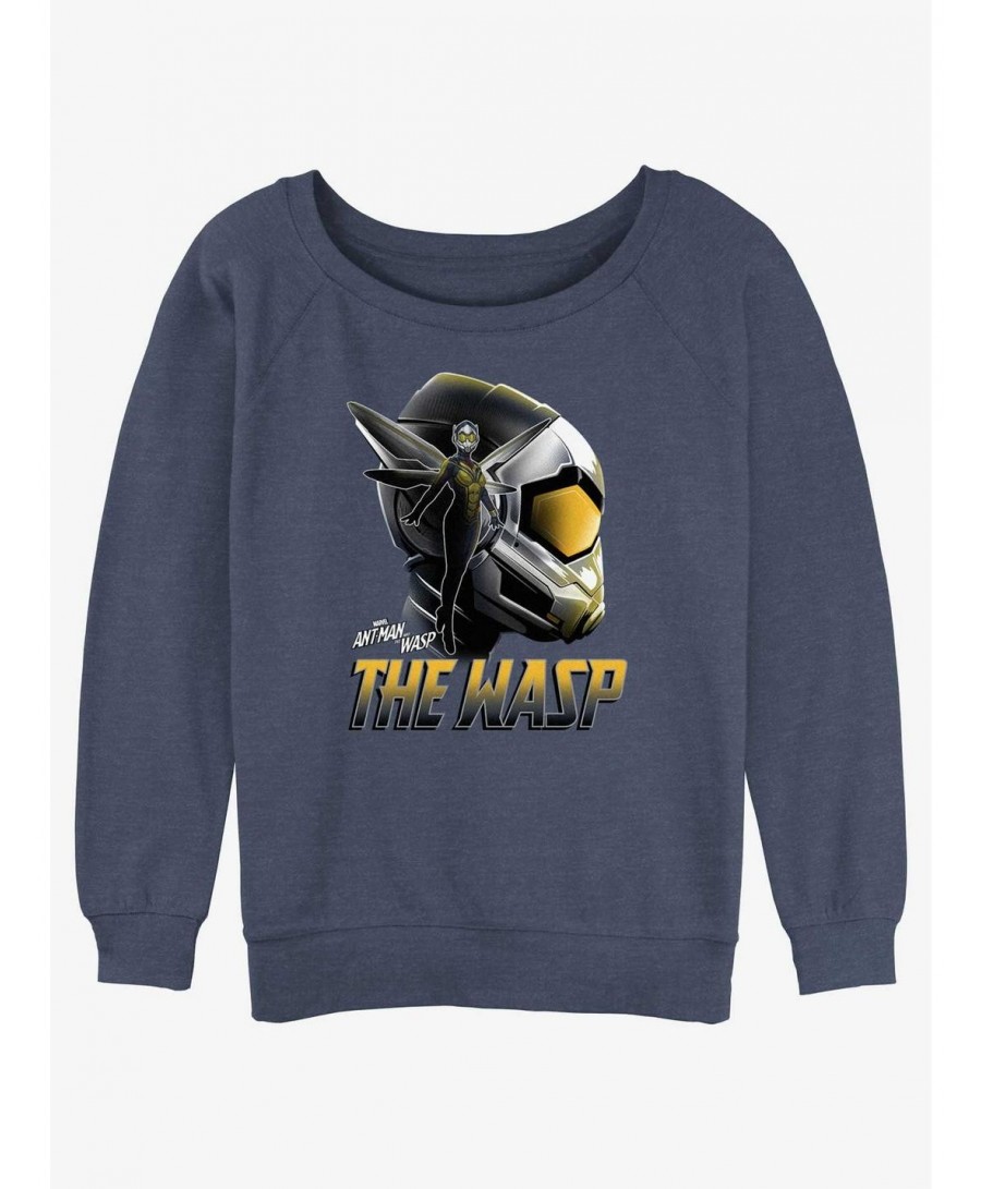 Exclusive Price Marvel Ant-Man and the Wasp: Quantumania The Wasp Silhouette Slouchy Sweatshirt $15.87 Sweatshirts
