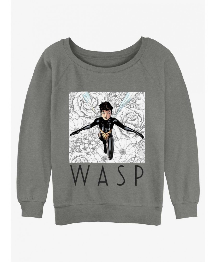 Pre-sale Marvel Ant-Man Floral Wasp Slouchy Sweatshirt $11.81 Sweatshirts