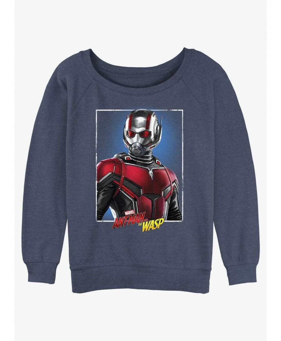 Low Price Marvel Ant-Man and the Wasp: Quantumania Antman Portrait Slouchy Sweatshirt $14.76 Sweatshirts