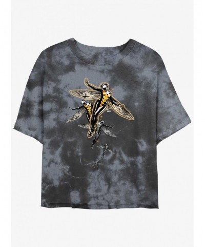 Absolute Discount Marvel Ant-Man Wasp Flight Tie-Dye Girls Crop T-Shirt $13.87 T-Shirts