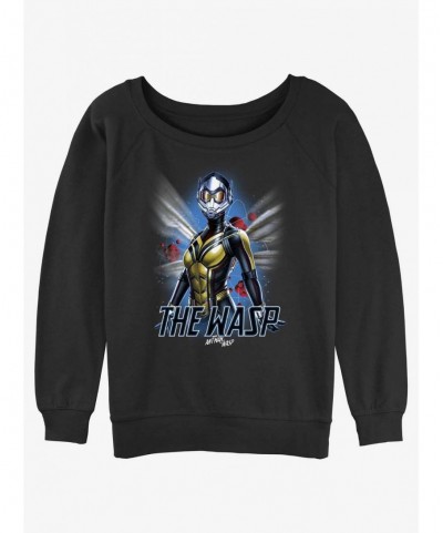 Big Sale Marvel Ant-Man and the Wasp: Quantumania The Wasp Atom Slouchy Sweatshirt $15.13 Sweatshirts
